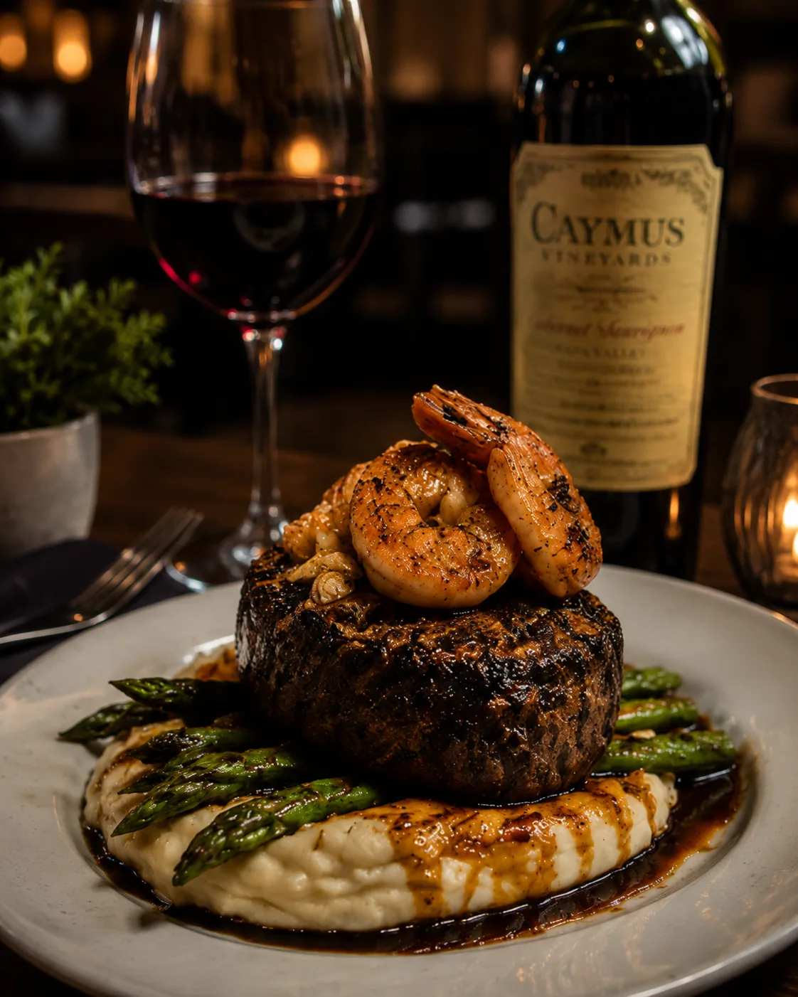 Filet and shrimp, finished the Montez way